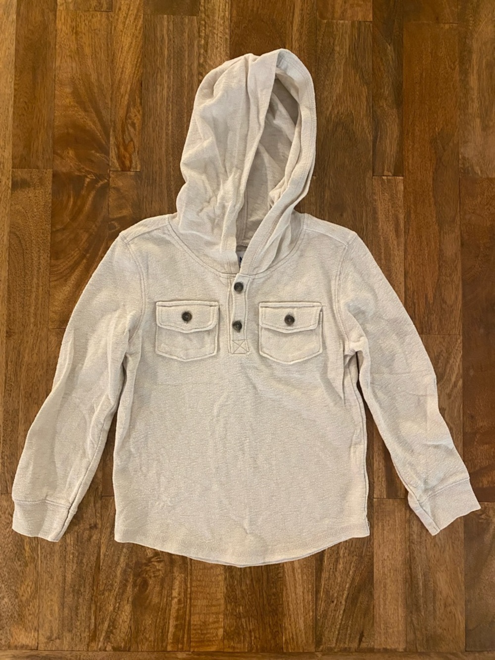 Old Navy Cream Kids Hooded Thermal Pullover